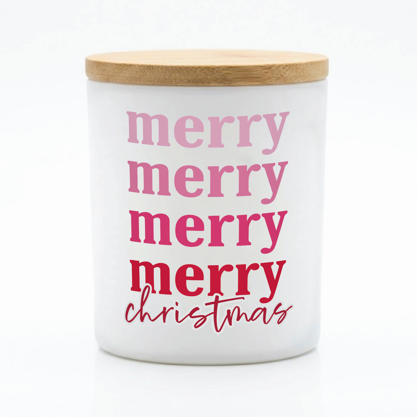 Merry Merry Merry Christmas Candle | 12 oz Jar (Pink)