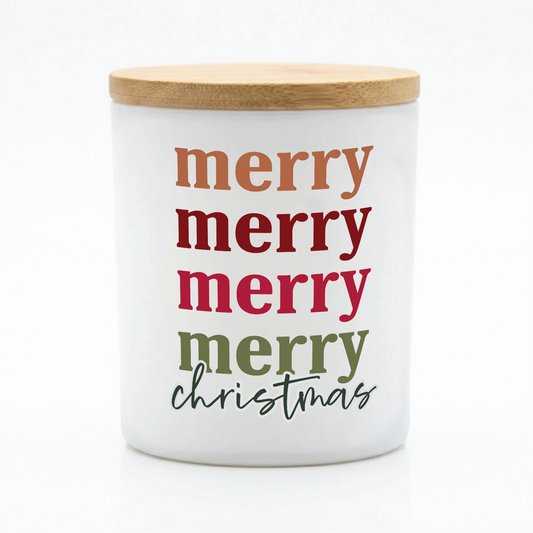 Merry Merry Merry Christmas Candle | 12 oz Jar (Traditional)