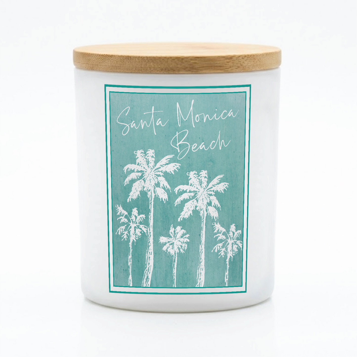 Custom Beach Town Palm Tree Candle | 12 oz Jar