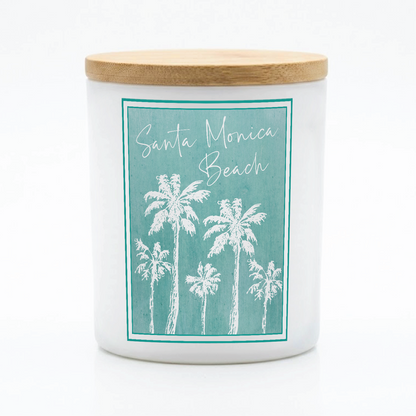 Custom Beach Town Palm Tree Candle | 12 oz Jar