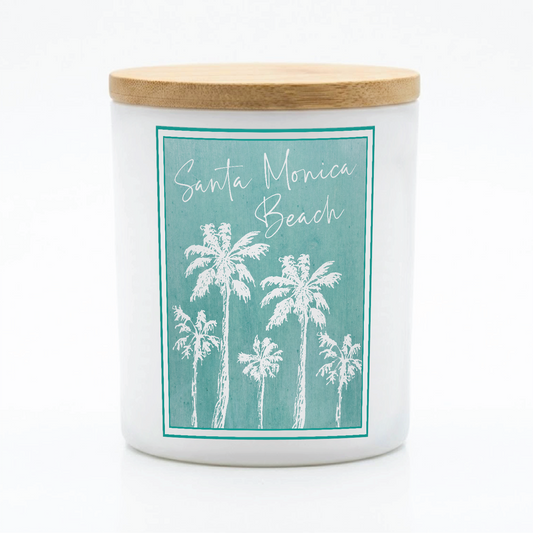 Custom Beach Town Palm Tree Candle | 12 oz Jar