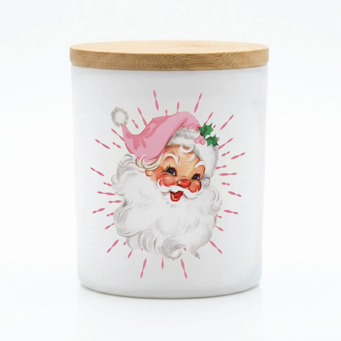 Pink Vintage Santa Candle | 12 oz Jar