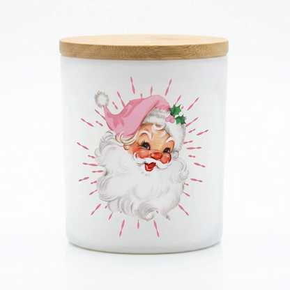 Pink Vintage Santa Candle | 12 oz Jar