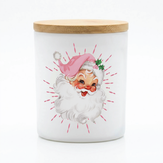 Pink Vintage Santa Candle | 12 oz Jar