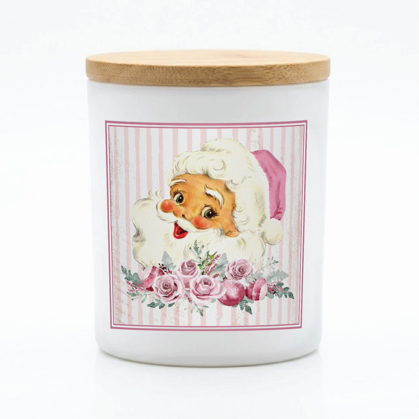 Pink Vintage Santa Candle | 12 oz Jar