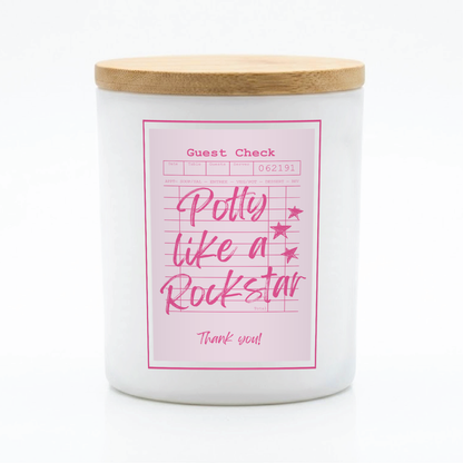 Guest Check Series Potty Like a Rockstar Candle | 12 oz Jar