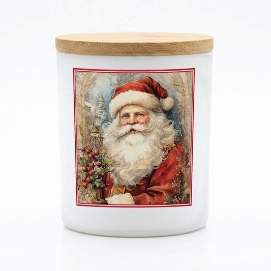 Victorian Santa Portrait Candle | 12 oz Jar