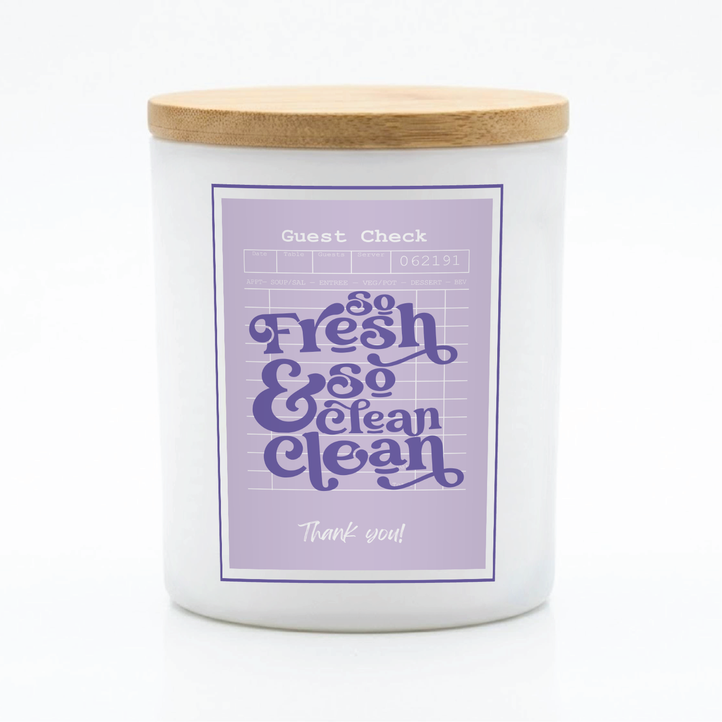 Guest Check Series So Fresh So Clean Candle | 12 oz Jar
