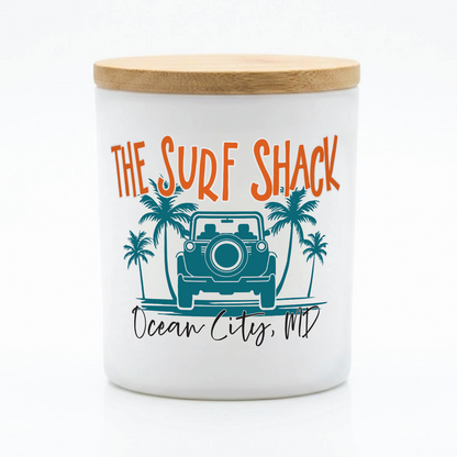 Custom Surf Shack Coastal Candle Gift | 12 oz Jar