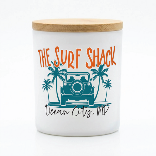 Custom Surf Shack Coastal Candle Gift | 12 oz Jar