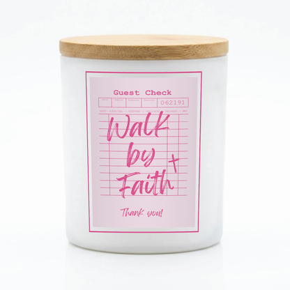 Guest Check Series Walk by Faith Candle | 12 oz Jar