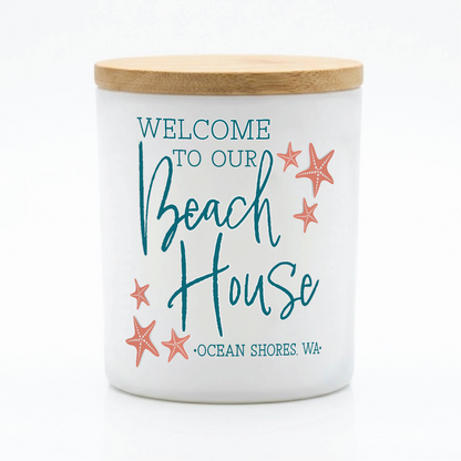 Custom Beach House Coastal Candle Gift | 12 oz Jar