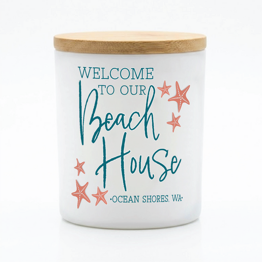 Custom Beach House Coastal Candle Gift | 12 oz Jar