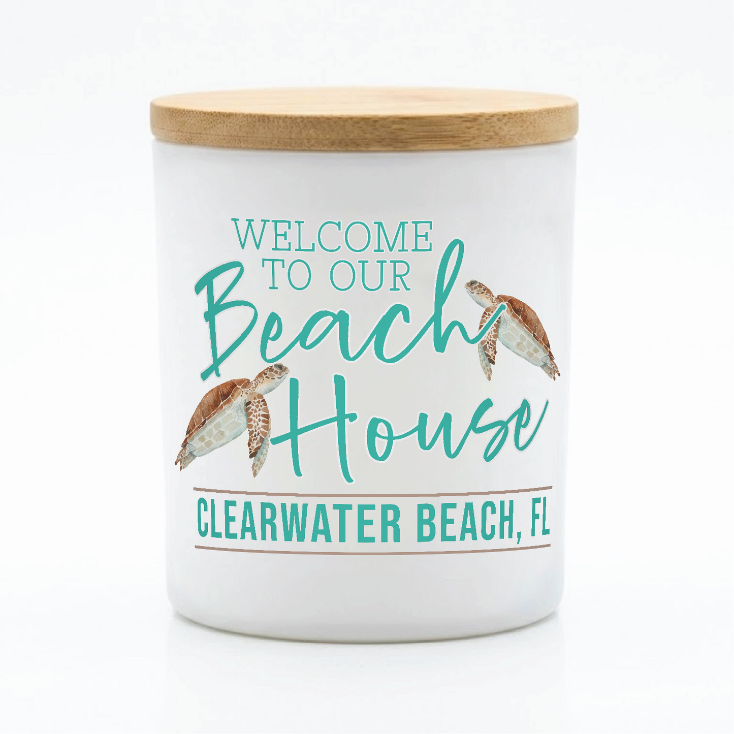 Custom Sea Turtle Beach House Candle Gift | 12 oz Jar