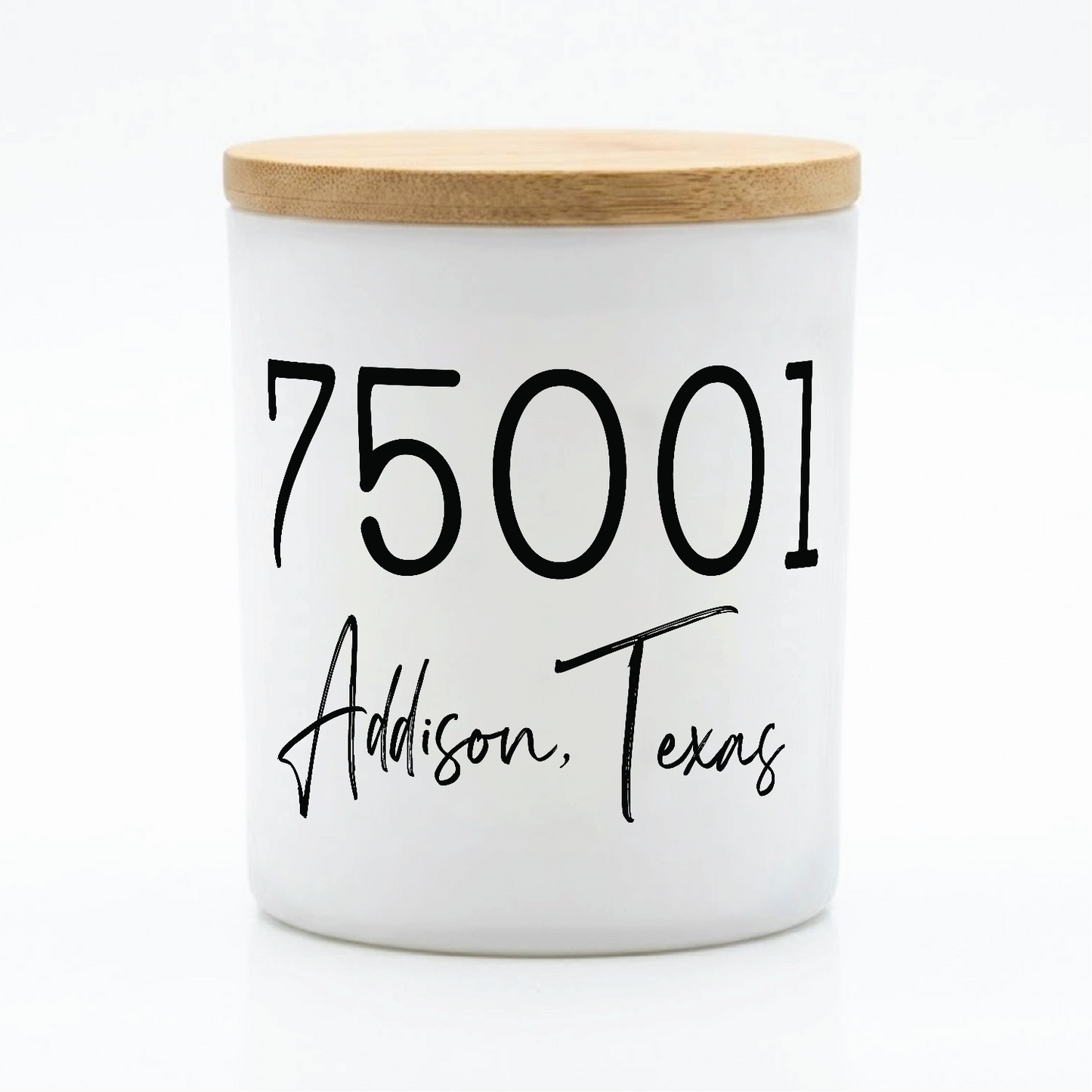 Custom Zip Code City State Candle | 12 oz Jar