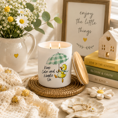 Keep Calm and Waddle On Duck Candle | 12 oz Jar