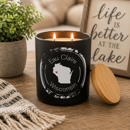 Custom Hometown State Candle Gift | 12 oz Jar
