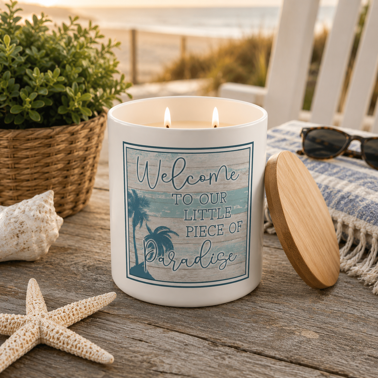 Coastal Paradise Beach House Candle | 12 oz Jar