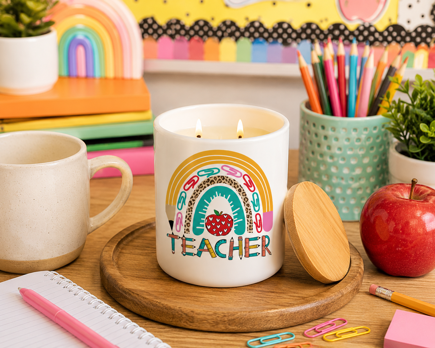 Rainbow Teacher Appreciation Candle | 12 oz Jar