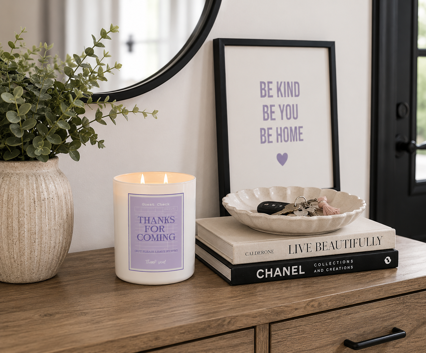 Guest Check Series Thanks for Coming Leave by 9 PM Candle | 12 oz Jar